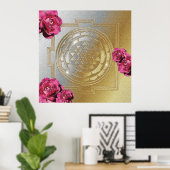 SRI YANTRA et le parfum du Rose II - Poster (Bureau à domicile)