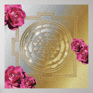 SRI YANTRA et le parfum du Rose II - Poster