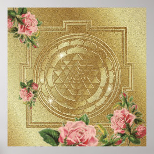 SRI YANTRA et le parfum du Rose - Poster