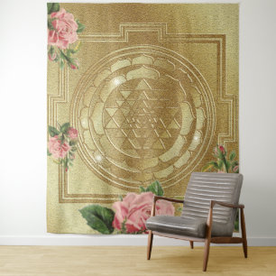 SRI YANTRA et le parfum du Rose - Tapisserie