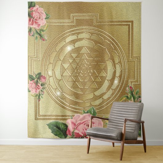 SRI YANTRA et le parfum du Rose - Tapisserie (En situation)
