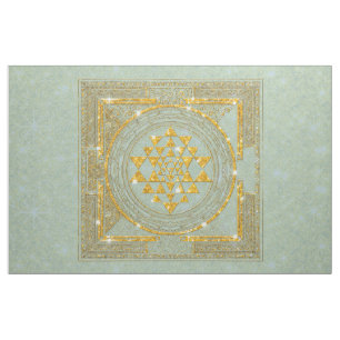 Sri Yantra Golden Glitter - Fabric Stof