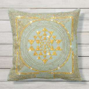 Sri Yantra Golden Glitter - Kussen