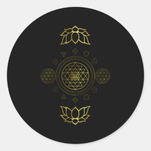 Sri Yantra Heilige Geometrie Dala Ronde Sticker
