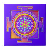 Sri Yantra - Hinduïsme Symbool Ontwerp 1 Tegeltje (Voorkant)