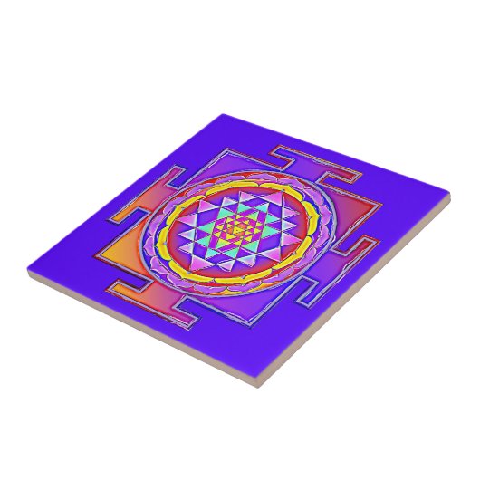 Sri Yantra - Hinduïsme Symbool Ontwerp 1 Tegeltje (Zijkant)
