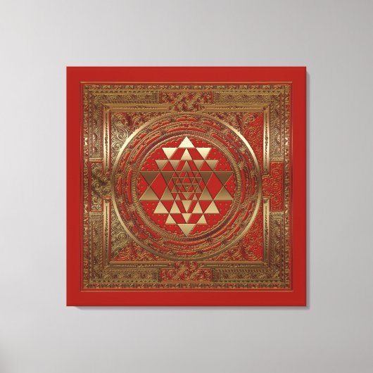 Sri Yantra - Ingewikkeld Canvas Afdruk (Voorkant)