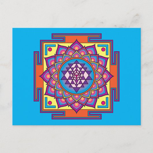 Sri Yantra Mandala Briefkaart (Voorkant)