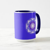 Sri Yantra Mandala Paars en Blue Combo Mok (Voorkant rechts)