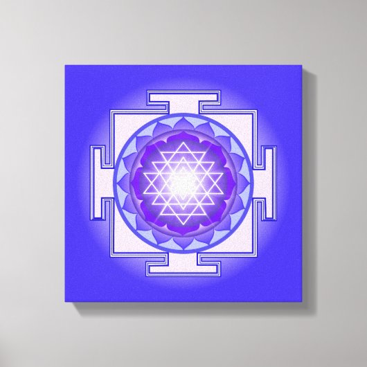 Sri Yantra Mandala violet et toile bleue (Recto)