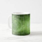 Sri Yantra Sacré Géométrie Mug Vert (Devant gauche)