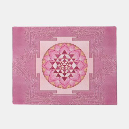 Sri Yantra  / Sri Chakra in lotus Deurmat (Voorkant)