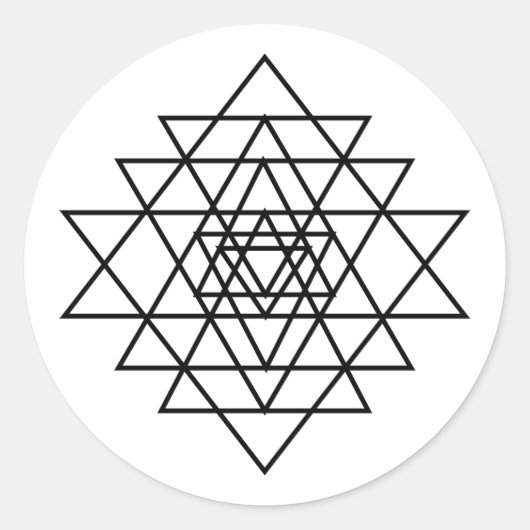 Sri Yantra Symbool - Ronde Sticker (Voorkant)