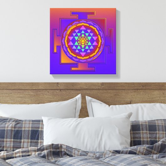 SRI YANTRA volledig gekleurd + uw ideeën Canvas Afdruk (Insitu (Slaapkamer))