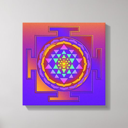 SRI YANTRA volledig gekleurd + uw ideeën Canvas Afdruk (Voorkant)