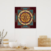 Sri Yantra-waterkleur Poster (Keuken)