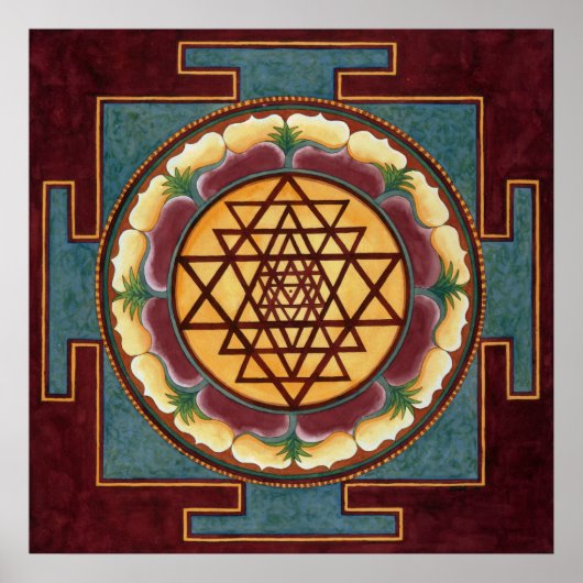 Sri Yantra-waterkleur Poster (Voorkant)