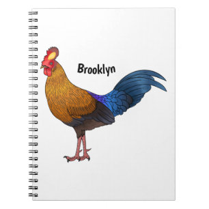 Srilankaanse junglefowl cartoon illustratie notitieboek