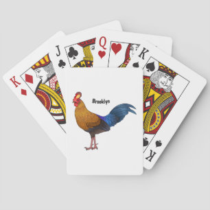 Srilankaanse junglefowl cartoon illustratie pokerkaarten