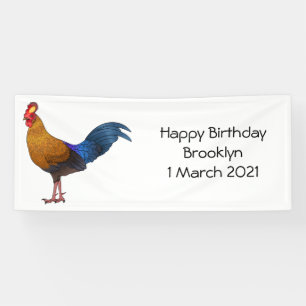 Srilankaanse junglefowl cartoon illustratie spandoek