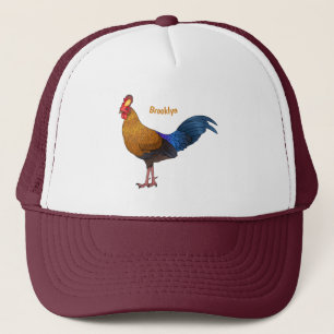 Srilankaanse junglefowl cartoon illustratie trucker pet