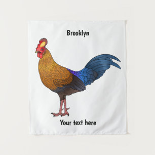 Srilankaanse junglefowl cartoon illustratie wandkleed