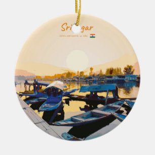 Srinagar, India - Dalmeer Shikara-boten Keramisch Ornament
