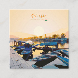 Srinagar, India - Dalmeer Shikara-boten Vierkante Visitekaartje