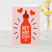 Sriracha Love Hot Stuff Card Kaart (Gele Bloem)