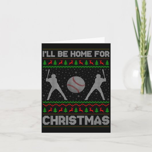 Srty Baseball Player Ugly Christmas Sweaters Xmas  Kaart (Voorkant)