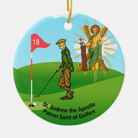 SS. Andrew & Jude met 2 mannelijke golfers Keramisch Ornament (Voorkant)