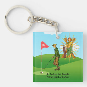 SS. Andrew & Jude met 2 mannelijke golfers Sleutelhanger