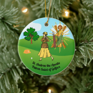 SS. Andrew & Jude met 2 Vrouw Golfers Keramisch Ornament