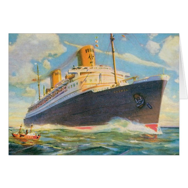 SS Bremen in Zee (Voorkant Horizontaal)