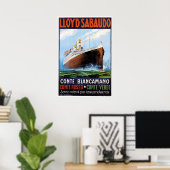 SS Conte Biancamano - scheepsreclame Poster (Thuiskantoor)