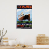 SS Conte Biancamano - scheepsreclame Poster (Keuken)