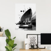 SS Frankrijk in Boston Poster (Thuiskantoor)