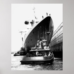 SS Frankrijk in Boston Poster