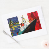 ss Frankrijk met Eiffeltoren en Vrijheidsbeeld Rechthoekige Sticker (Envelop)