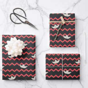 SS Georgie Boat Chevron Pattern Inpakpapier Vel