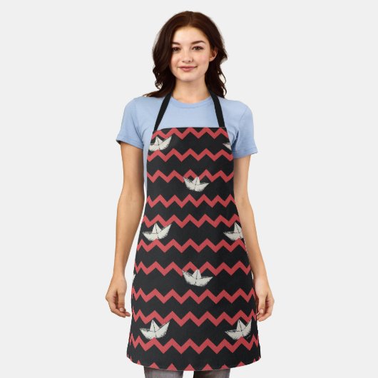 SS Georgie Boat Chevron Pattern Schort (Gedragen)