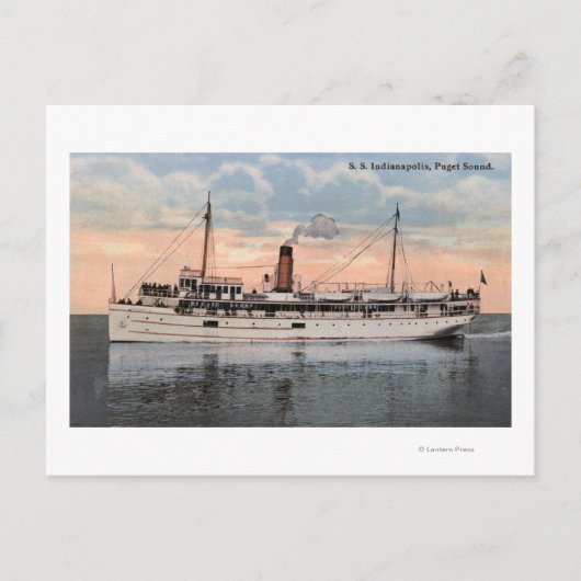 SS Indianapolis Steamer Uitzicht Briefkaart (Voorkant)