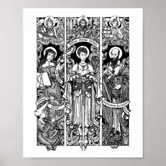 SS. Joan, Louise en Francis 8" x 10" Print (Voorkant)