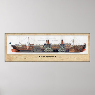 SS La Provence Cutaway/Inboard Profile Poster
