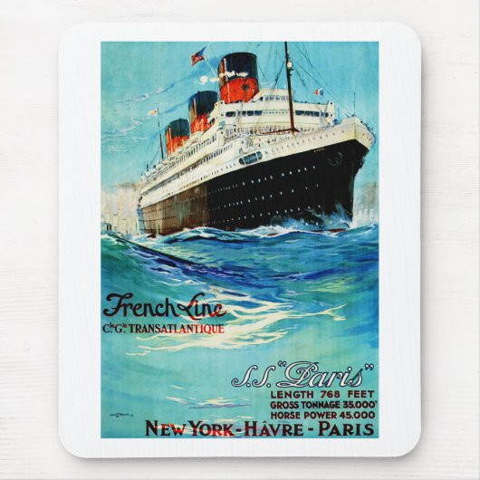 ss Paris ~ French Line Muismat (Voorkant)