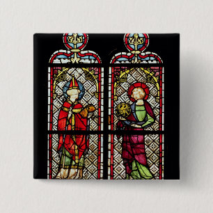 SS. Sylvester en John de Evangelist Vierkante Button 5,1 Cm