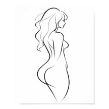 Ssensuele Lijnkunst Vrouwelijk Lichaam Minimalisti