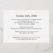 Ssh.. Verrassend 50e verjaardag gouden zwarte fees Folie Uitnodiging (Achterkant)