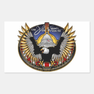 SSN 785 USS John Warner Rechthoekige Sticker