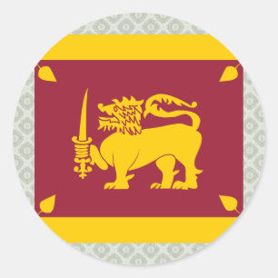SSri Lanka - Vlag van hoge kwaliteit Ronde Sticker